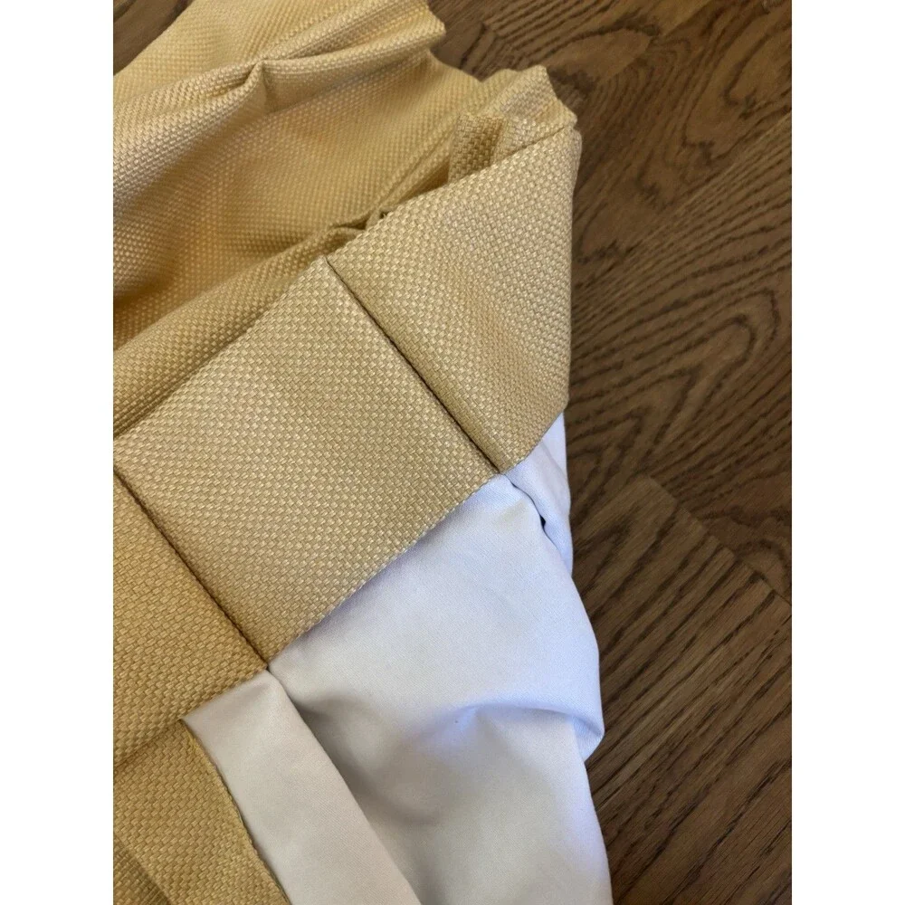 Custom Pinch Pleat Drapes Luxury Neutral Woven Curtain Cotton Set/2 97”